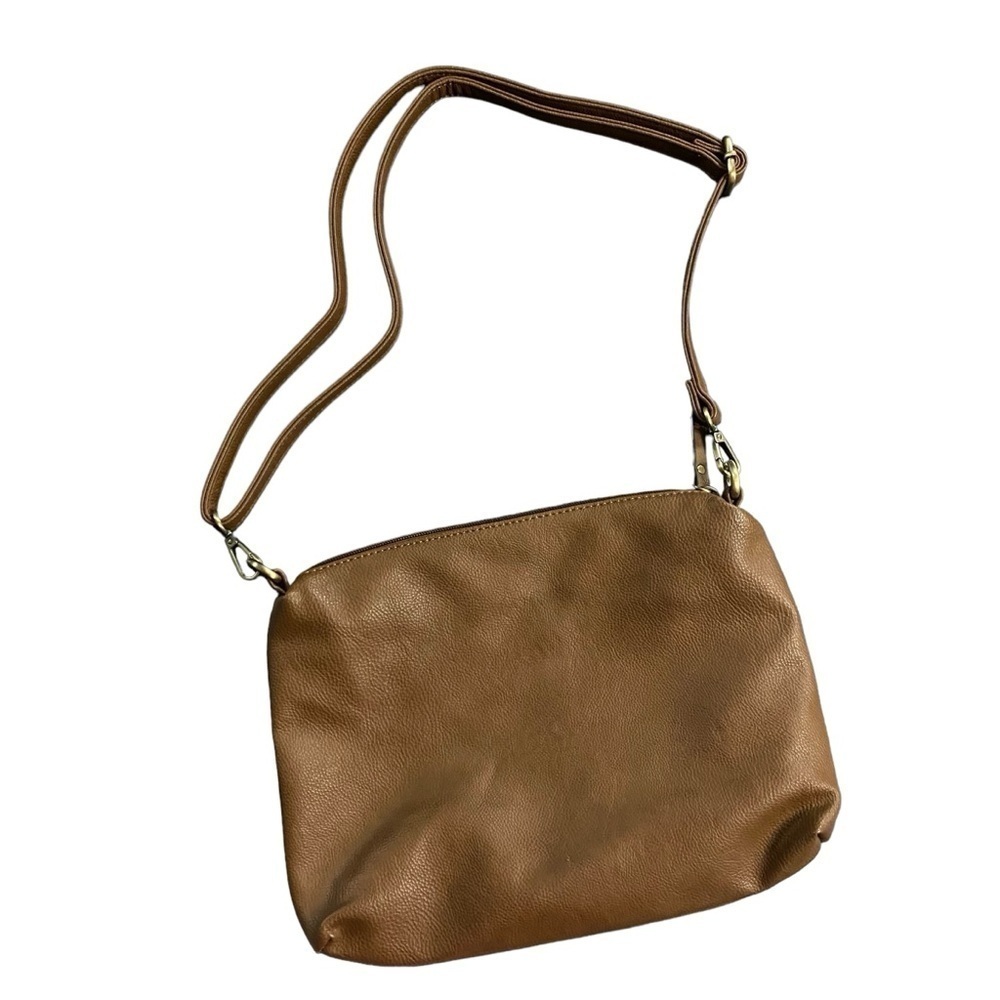 Joy Susan Brown Pebbled Faux Leather Shoulder Purse